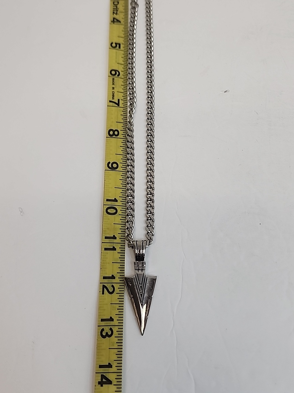 Stainless Steel Arrowhead Pendant Necklace Black Silver Chain - Picture 10 of 10